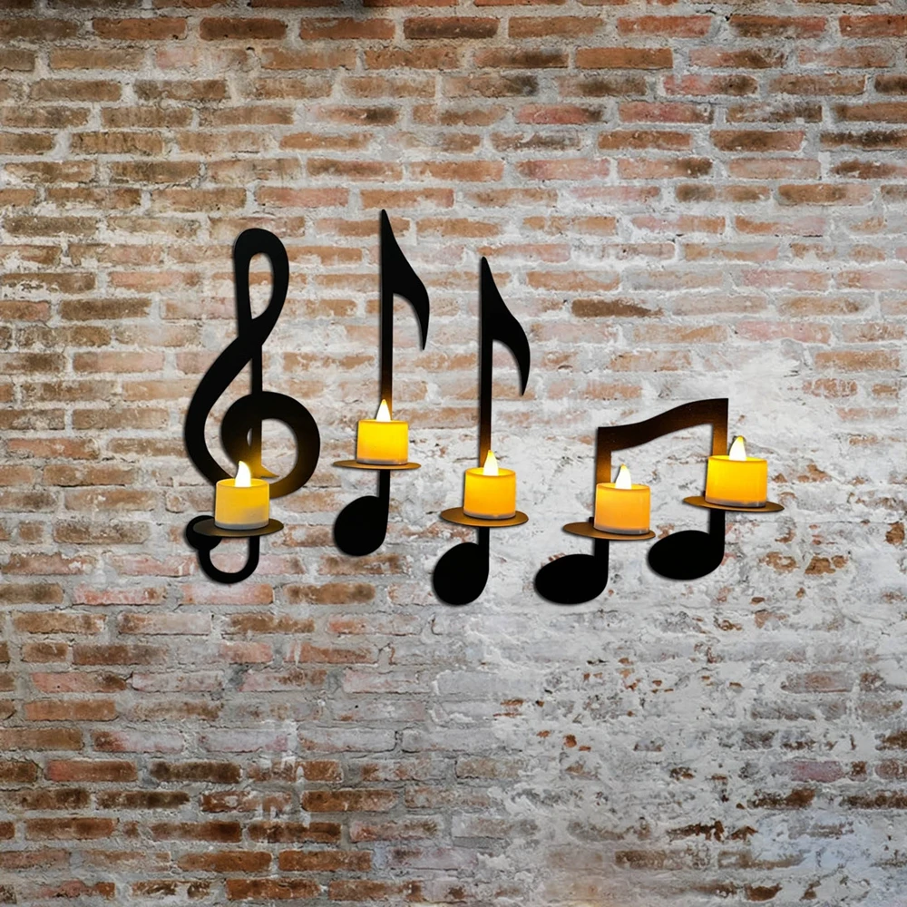 

Metal Musical Symbol Decoration Music Note Candle Holder Modern Iron Style Musical Symbol Music Note Decoration Gifts