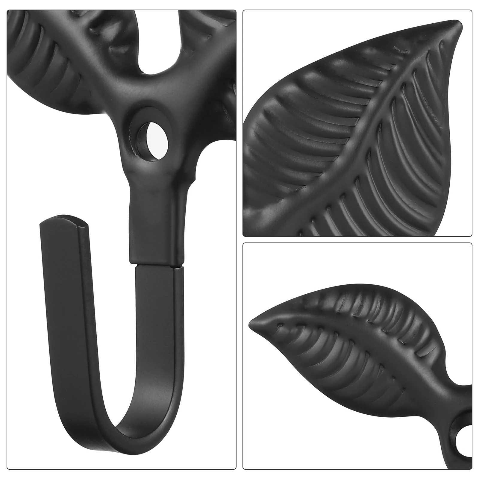 4 Pcs Heavy Duty Cast Iron Hook Black Coat Rack Towel Key Hooks Wall Clothes Hanger Gold Wrought Office Mounted