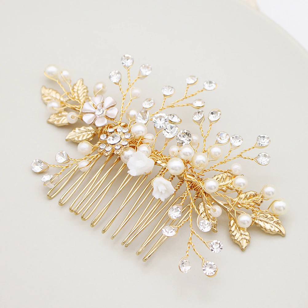 

Свадебные волосы со стразами и жемчугом, цветок, головной убор с кристаллами, женские свадебные аксессуары, элегантные украшения для выпускного вечера, прически