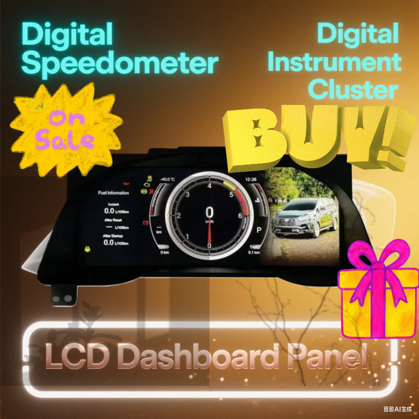 NEW Screen Car Digital Cluster Instrument Virtual CockPit For Toyota Innova 2016 -2023 LCD Guages Center Speedometer Dashboard