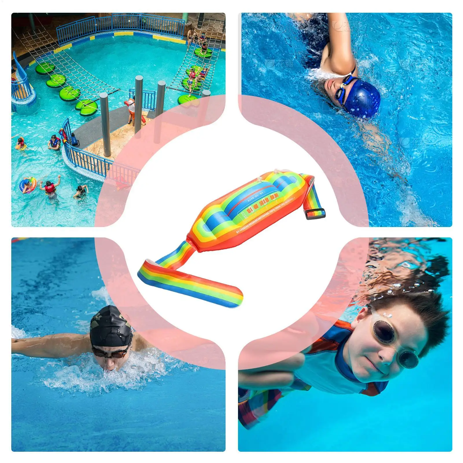 

Легкий надувной пояс для плавания, страховочный пояс для аквааэробики, плавательный пояс для женщин, детей, подростков и начинающих.