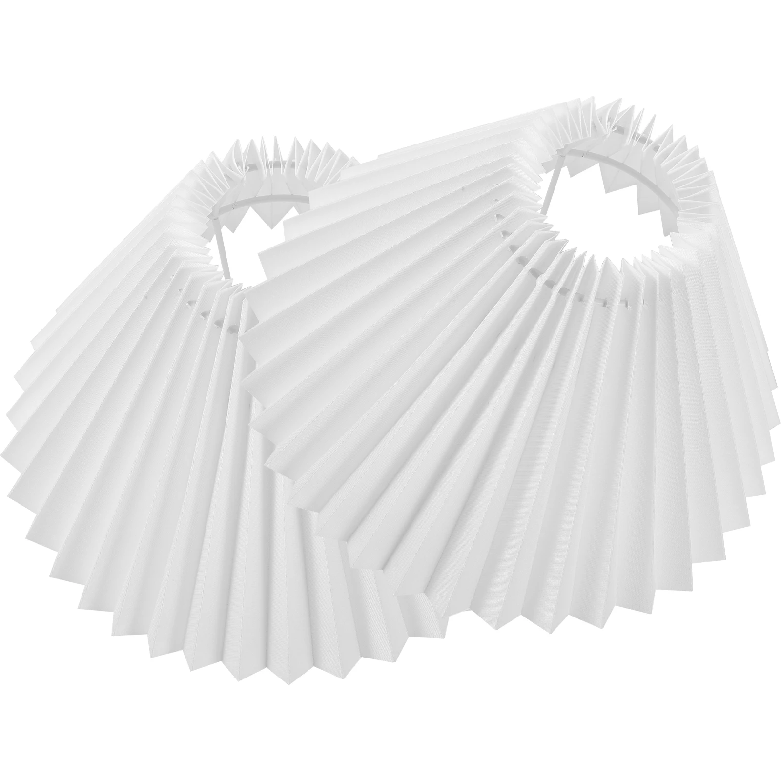 

2Pcs Pleated Lamp Shade Cover White Cloth Lampshade Suitable for Table Bedside Floor Lamps Dust Protective Lamp Cover