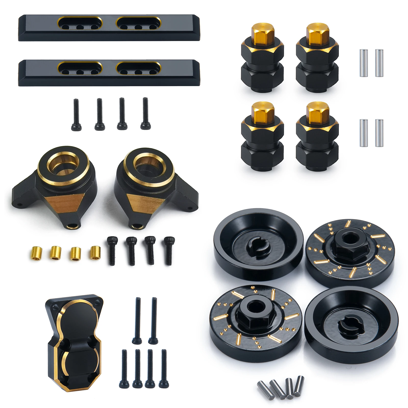 AXSPEED Axial SCX24 Upgrade Parts Brass Counterweight Wheel Hex Adapter Axle Diff Cover Steering Knuckle Girder Motor Gears