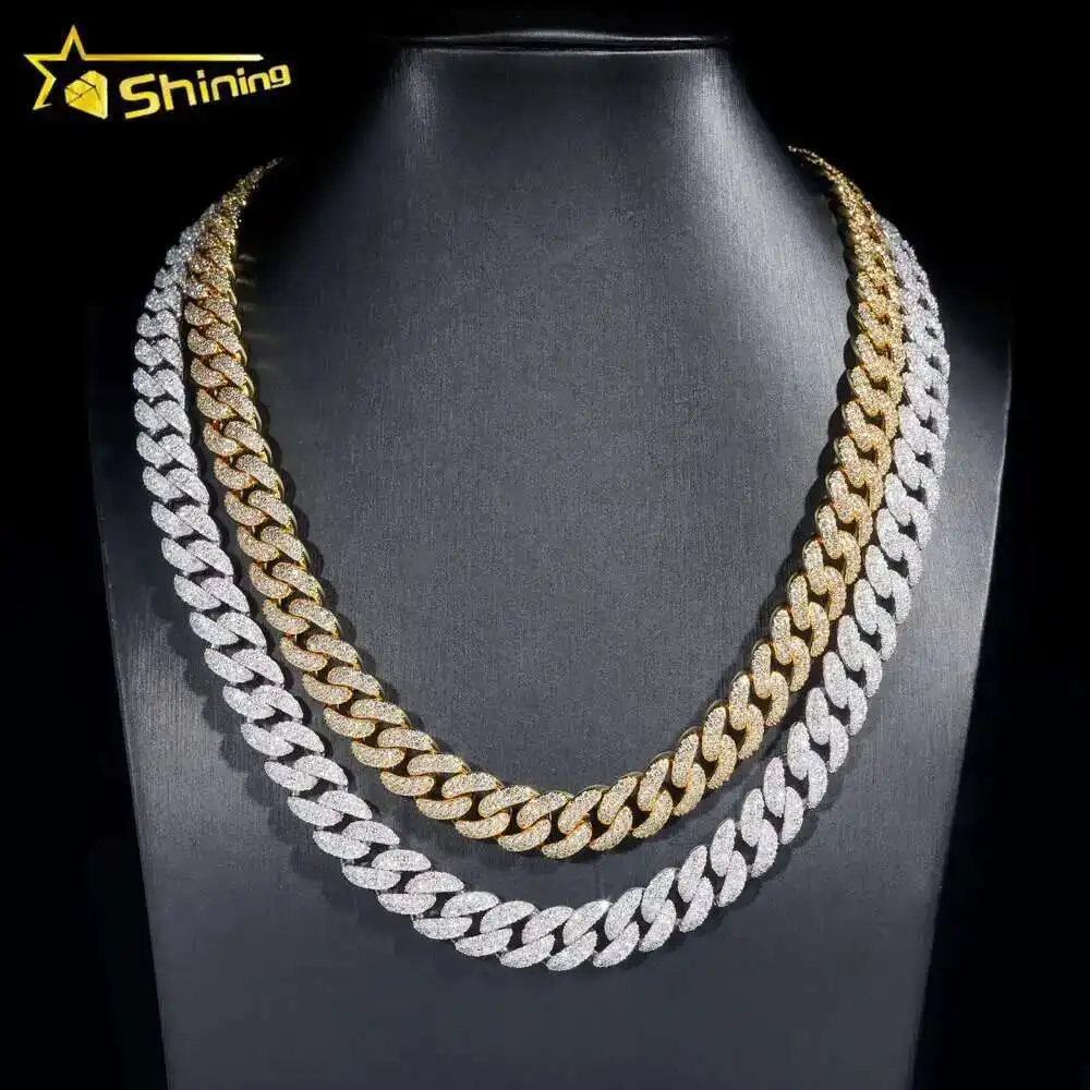 

Hip Hop Jewelry 13mm Cuban Necklace Full Diamond Brass Fashion Jewelry Link Chain Cubic Zirconia Cuban Link Factory Price