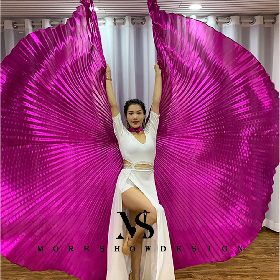 Alas de actuación de danza del vientre para adultos, accesorios de baile multicolores de 360 grados, ala para bailarina, accesorios de Carnaval