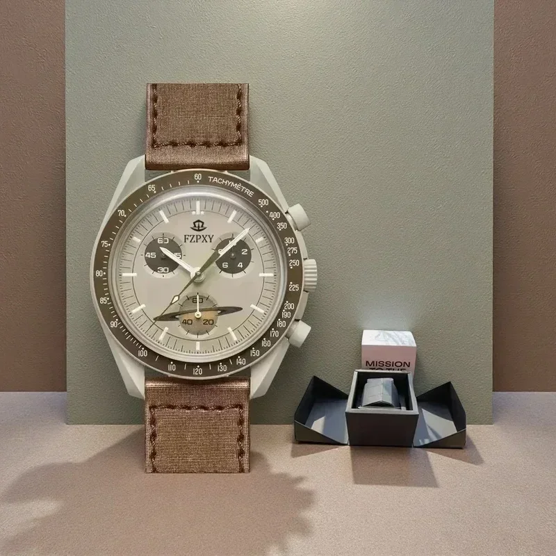 ++ ​ ​ 2025 ساعة كرونوغراف رجالية فاخرة ستانلس ستيل ياقوت كريستال 50 متر مقاومة للماء عرض تاريخ الحركة التلقائية