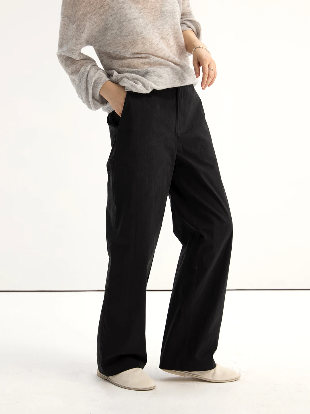 

Хлопковые брюки прямого кроя GAOGUO, элегантные повседневные брюки, всесезонные, свободного кроя, длинные, женские, премиум-качество