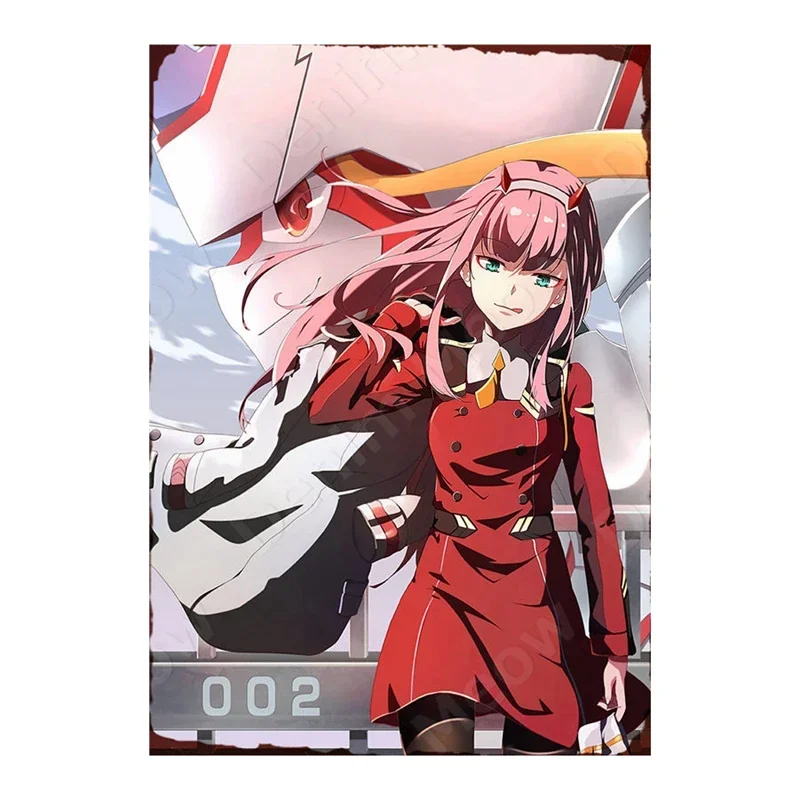 DARLING In The FRANXX-Vintage Metal Tin Sign, ZERO TWO, Home Room