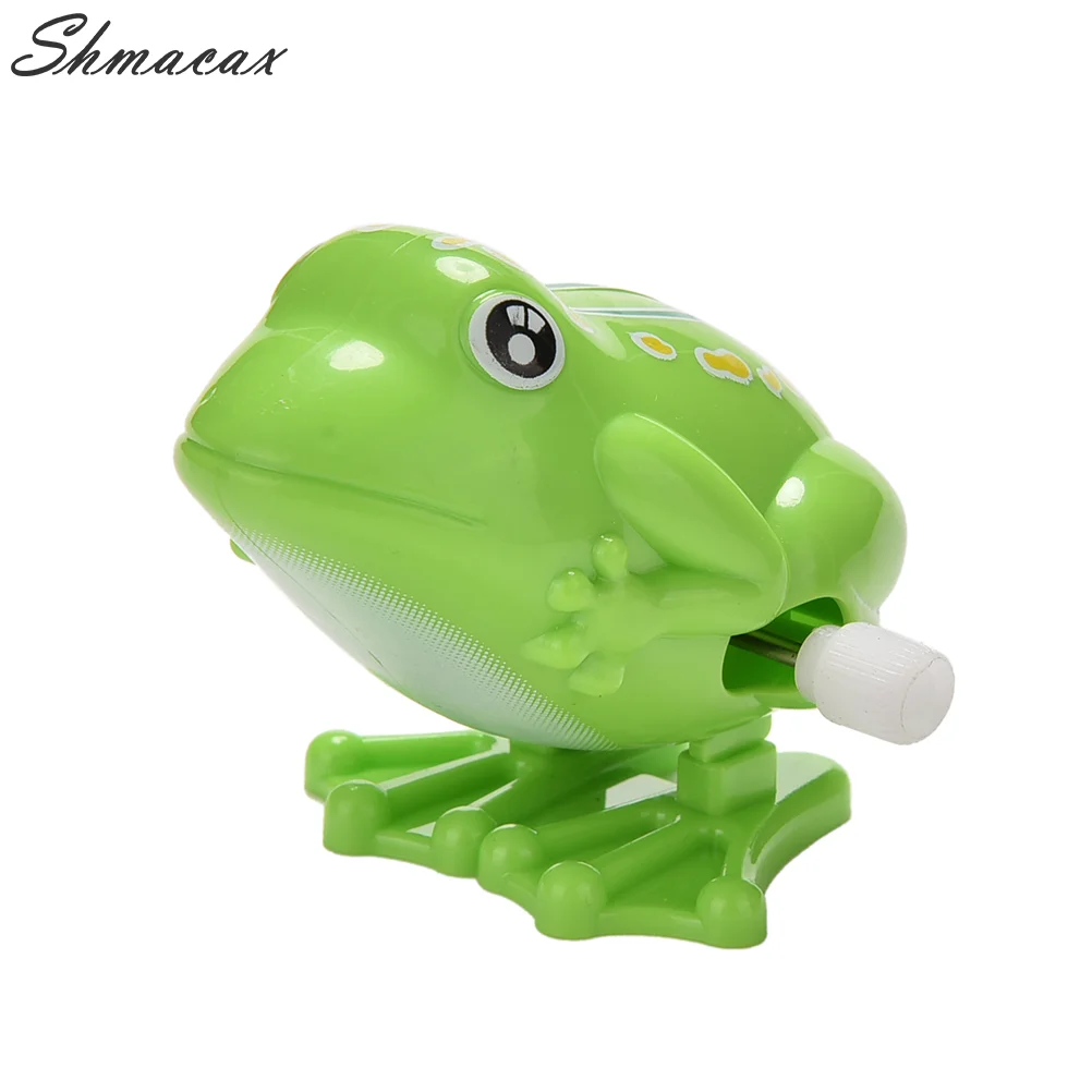 1 Pcs Wind up Frog Plastic Jumping Animal Classic Educational Clockwork Funny Jumping Toys