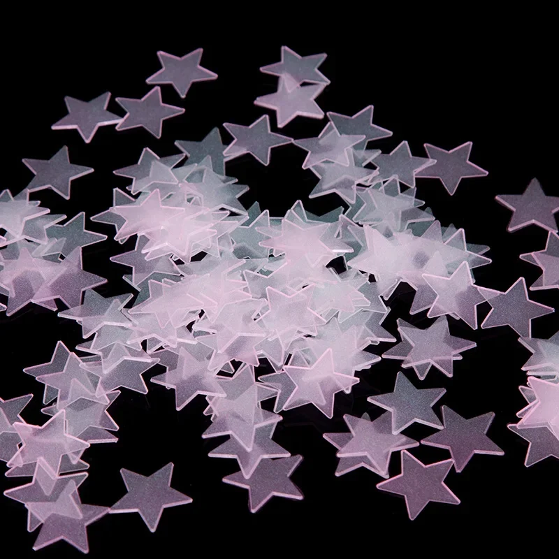 Pegatinas de estrellas luminosas para niños, juguete de pintura fluorescente de PVC que brilla en la oscuridad, 3cm, 100 unids/lote por bolsa