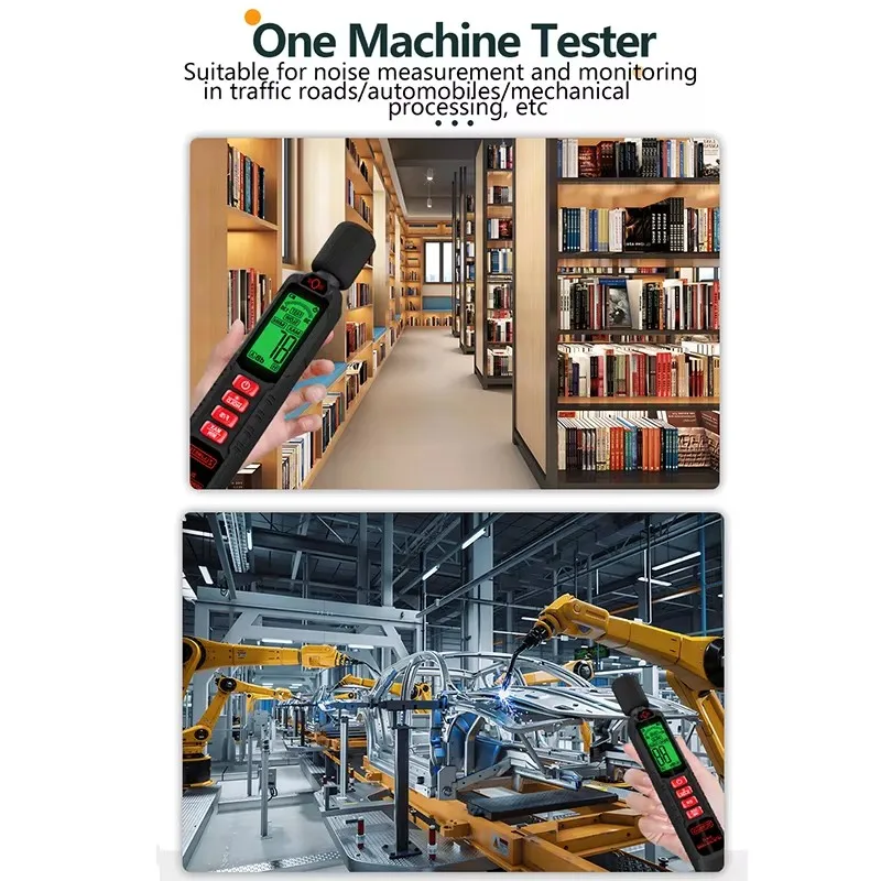 Medidor de nível de som digital portátil, instrumento de medição de ruído db metro 30 ~ 130db, dispositivo de medição de áudio para monitor ambiental