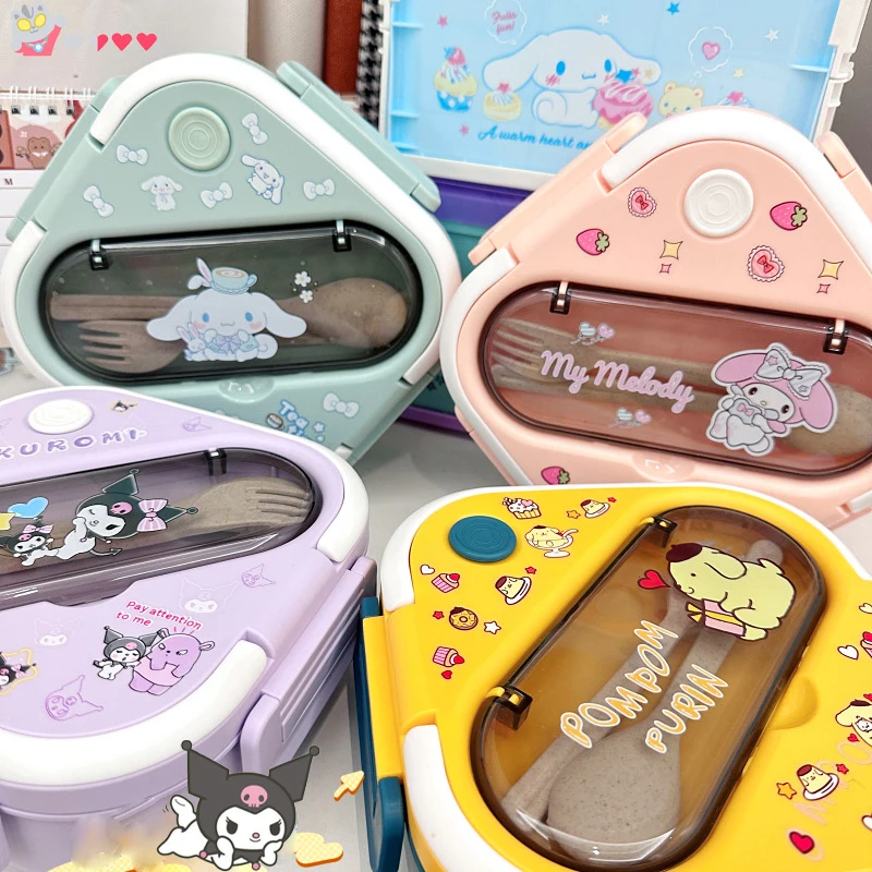 

Sanrio Kawaii HelloKitty Lunch Box MyMelody Kuromi Student Cartoon Picnic Portable 1300ML Office Worker Portable Fresh Lunch Box