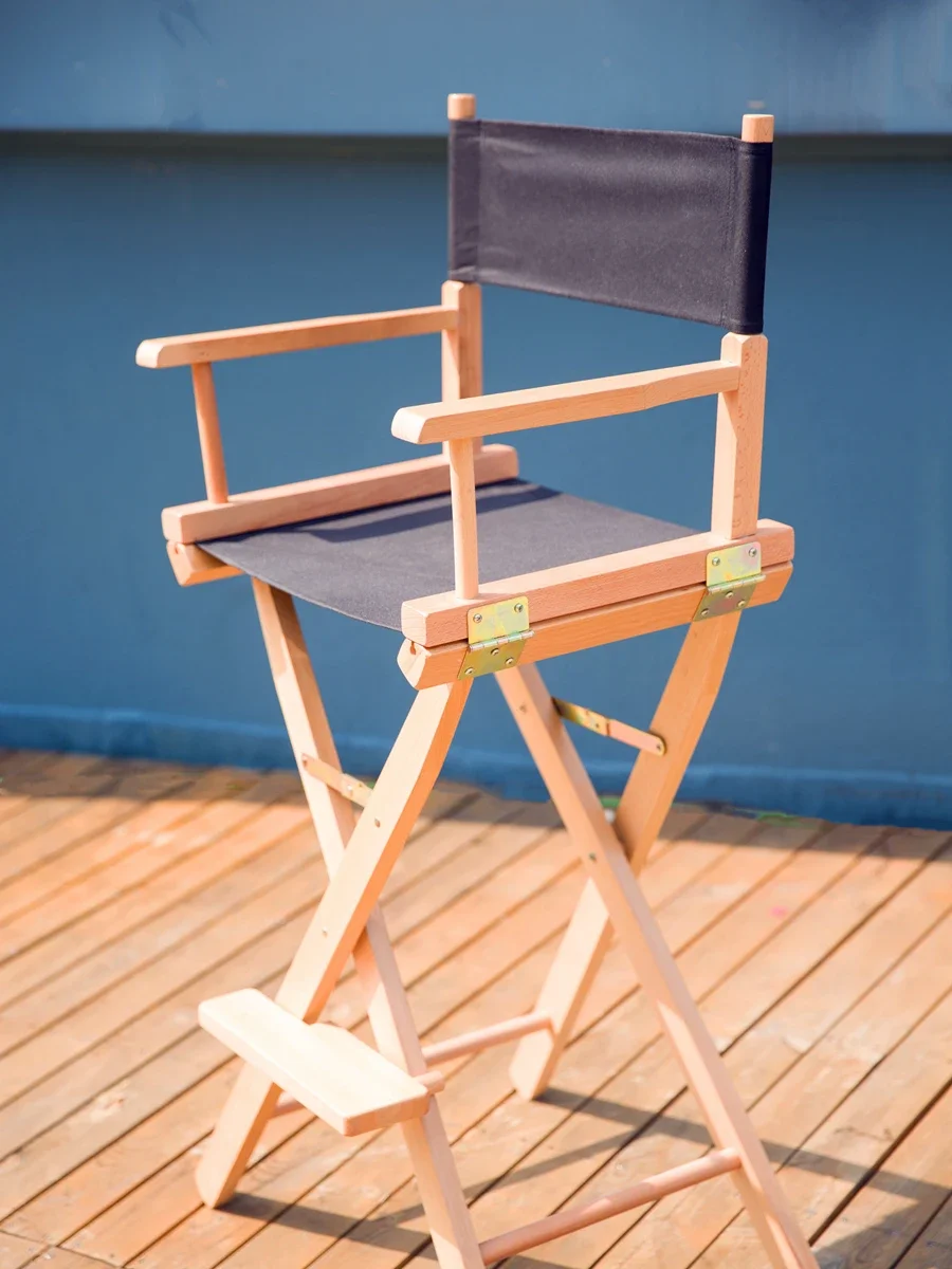 Solid wood director , folding  wooden , outdoor leisure canvas chair, bar exhibition high chair