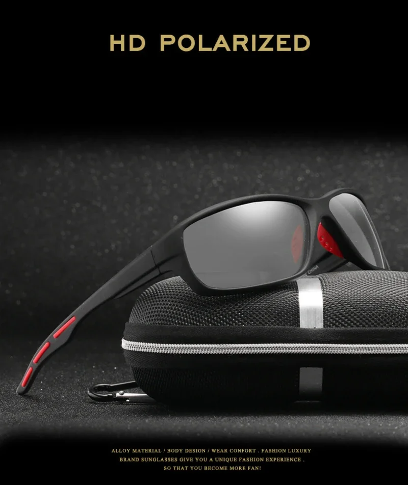 Polarized Photochromic Sunglasses for Driving and Outdoor Sports - Unisex Square Fashion Shades