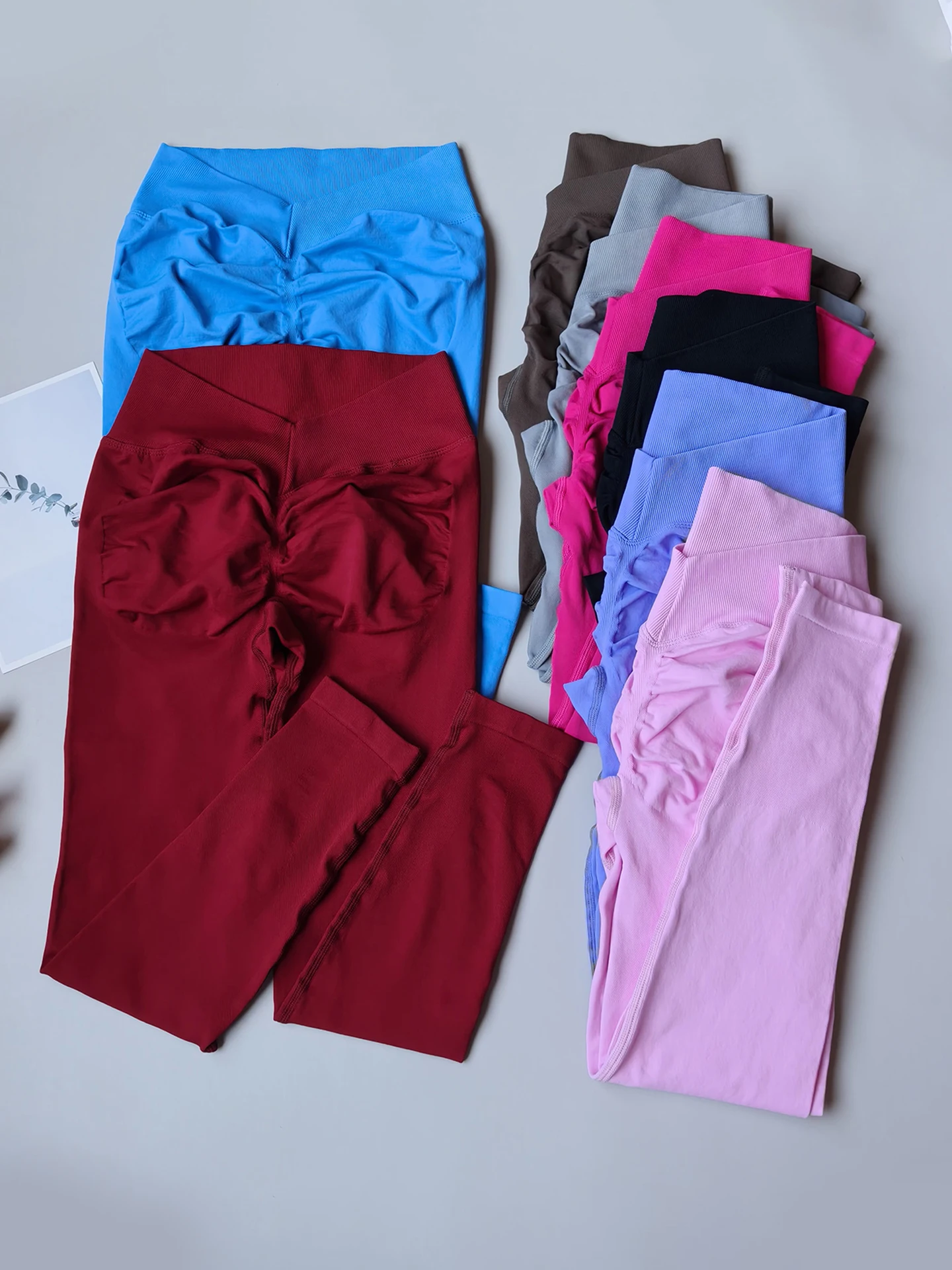 

Персиковые спортивные колготки для фитнеса и бега, бесшовные эластичные леггинсы для йоги с высокой талией и контролем живота, персиковые брюки