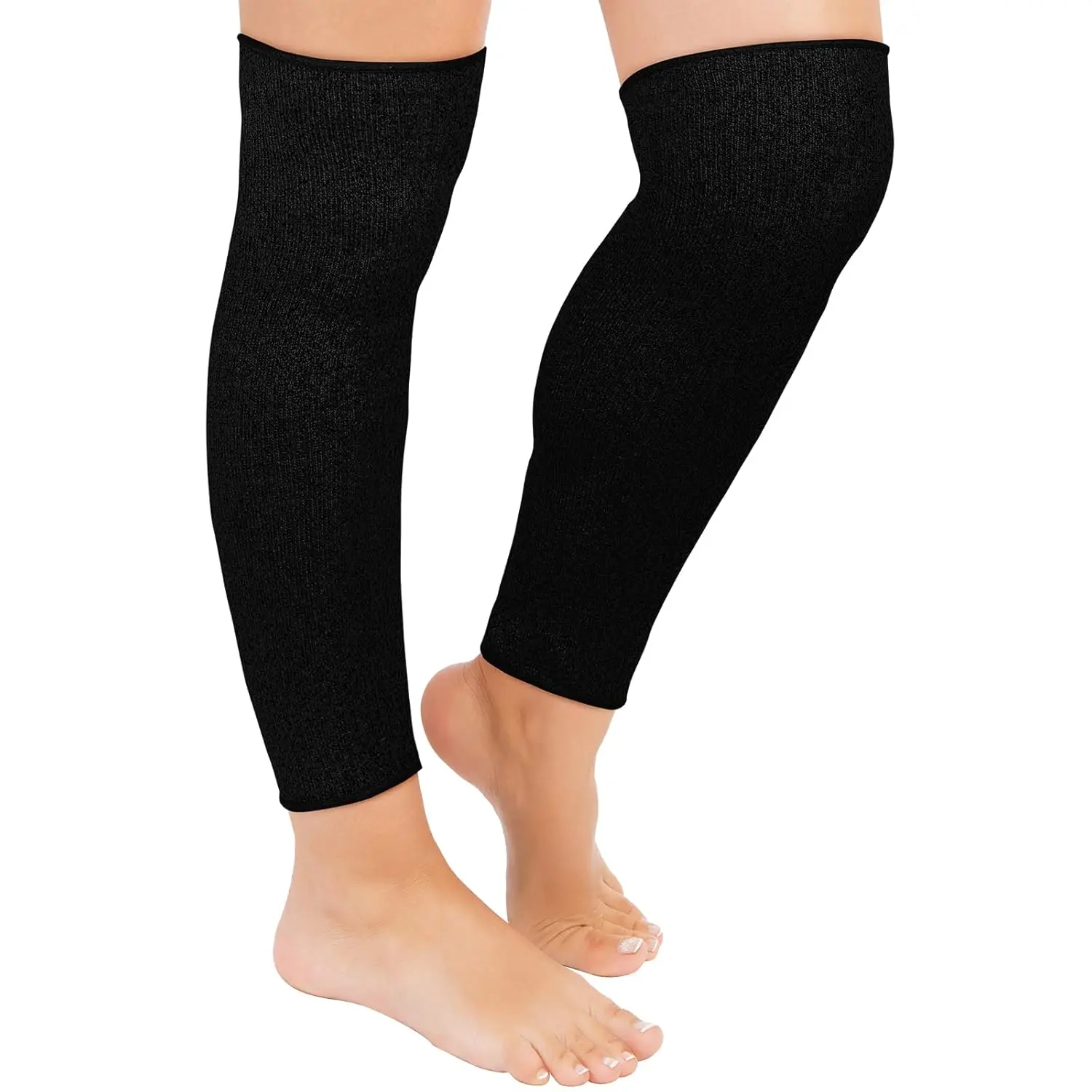 

Cut Resistant Leg Sleeves Bite-Proof Protective Sleeves for Welding Lawn Mowing Gardening Safety (Black, Straight)