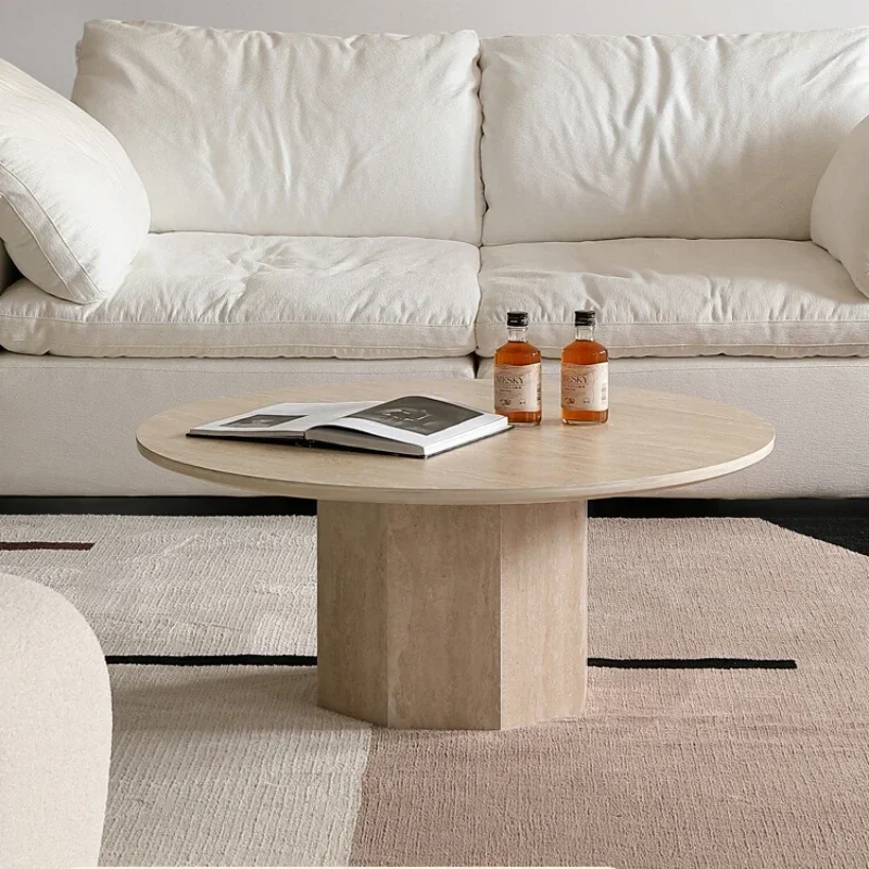 Coffee Table Retro Design Table Basse Salon Furniture Home Round Aesthetic Coffee Table Premium Trendy Luxury Mid Century