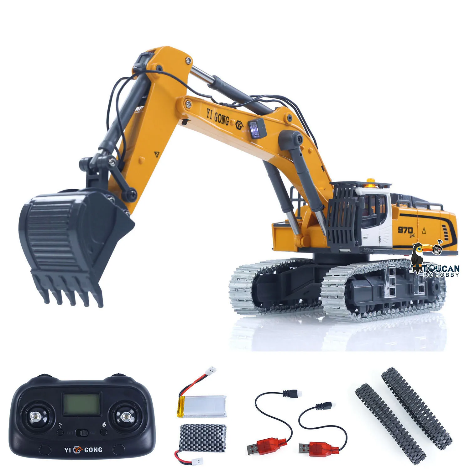 Gift Mini 1/50 RTR970 RC Graafmachine Afstandsbediening Graafmachine Machine Bouw Auto Voertuig Hobby Licht Geluid Speelgoed voor Jongens