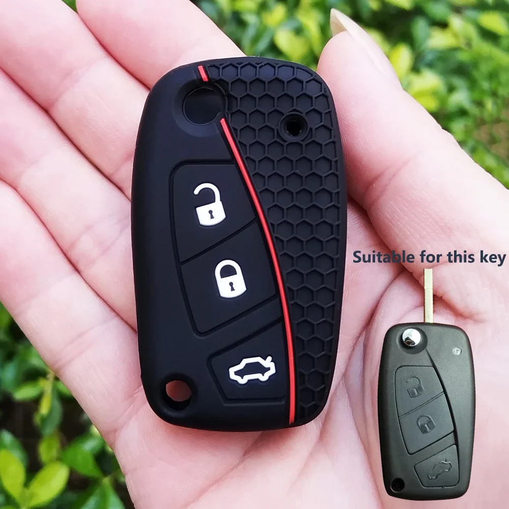 Hot sale Silicone Car Key Fob Case Cover For Fiat Panda Grande Punto Stilo StreetKa Urban Doblo Bravo Dot Ducato 500 Accessories