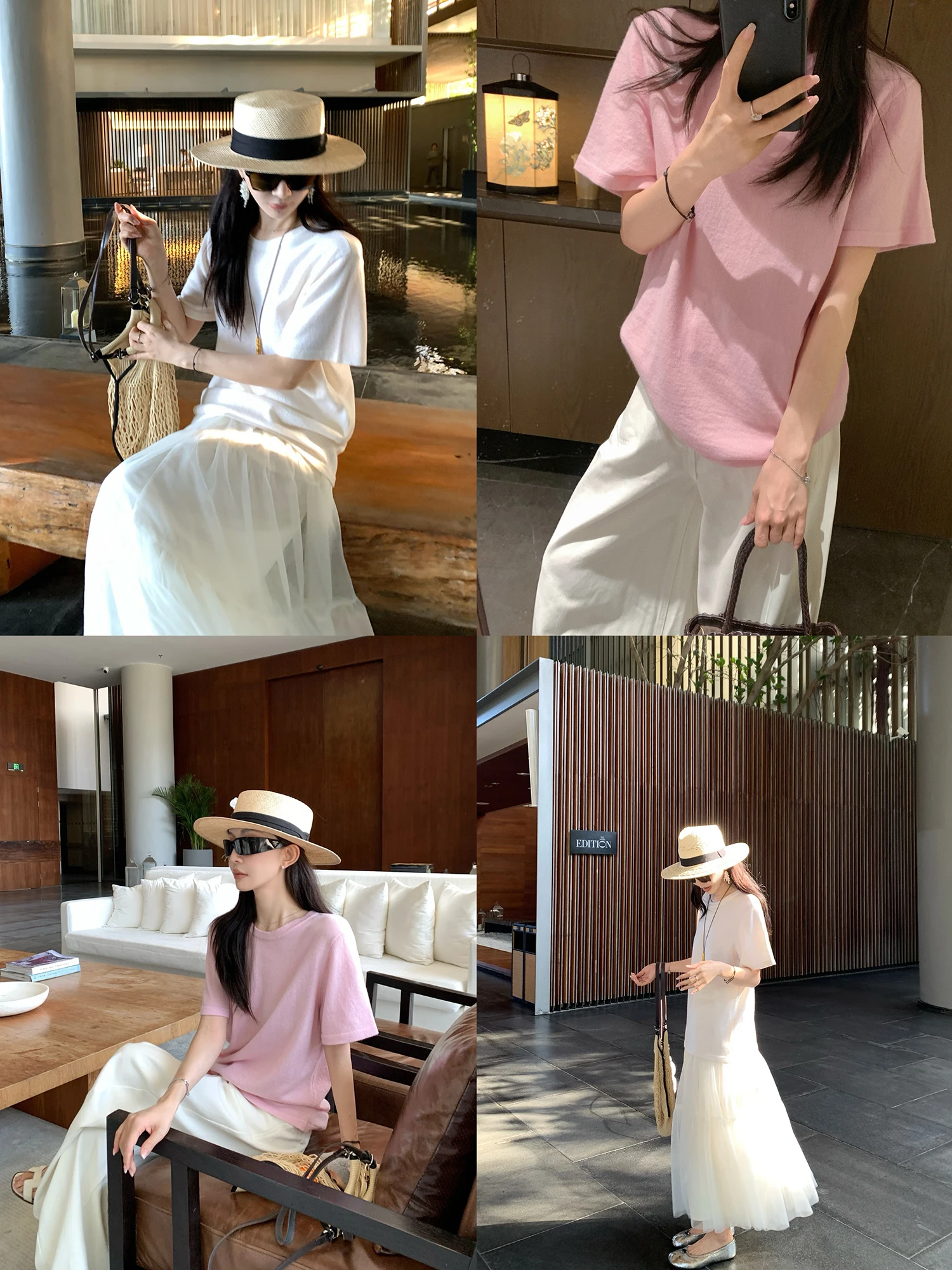 

Мягкая вязаная футболка из 100% шерсти с круглым вырезом, свободного кроя, повседневная, весенне-летняя, базовая, женская, модная, топ