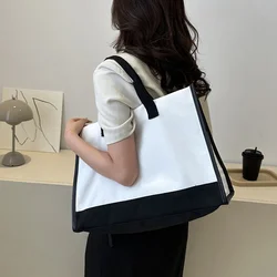 Reusable Shopping Bag Vintage Jute Bag Portable Imitation Sacks Handbags Large Capacity Grocery Bags Leisure Commuting Bags