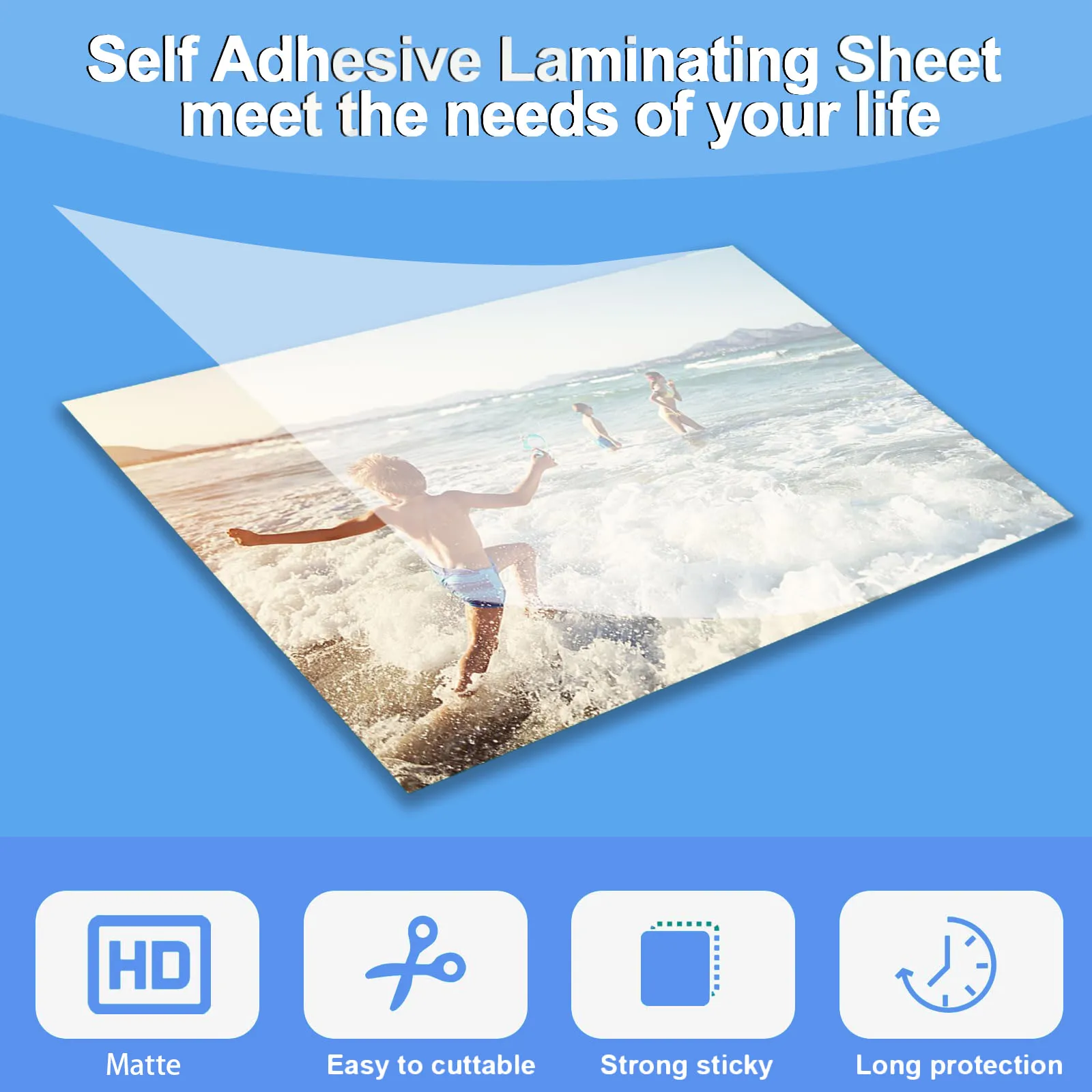 50 ورقة من صفائح الترقق ذاتية اللصق بحجم A6 - صفائح تصفيح ذاتية 4 × 6 بوصة، لا حاجة إلى آلة شفافة غير لامعة للحماية #3