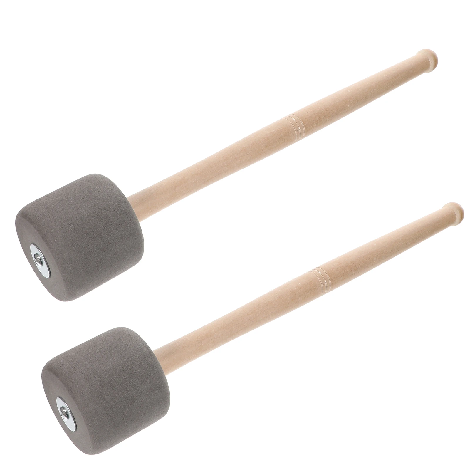 

2 Pcs Bass Big Drumstick Drumsticks Music Instrument Accessory Black Wood Foams