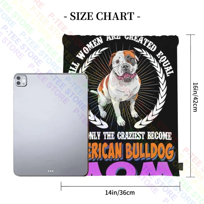 All Women Are Created American Bulldog Drawstring Bags Gym Bag Vintage Shoe Bag Gym Tote Bag Clothes Backpacks