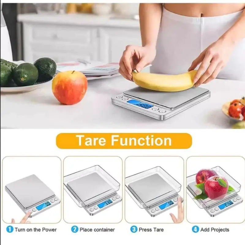 Rechargeable 3000g/0.1g Food Weighing Scale Digital Kitchen Scale Weight Grams Cooking Baking