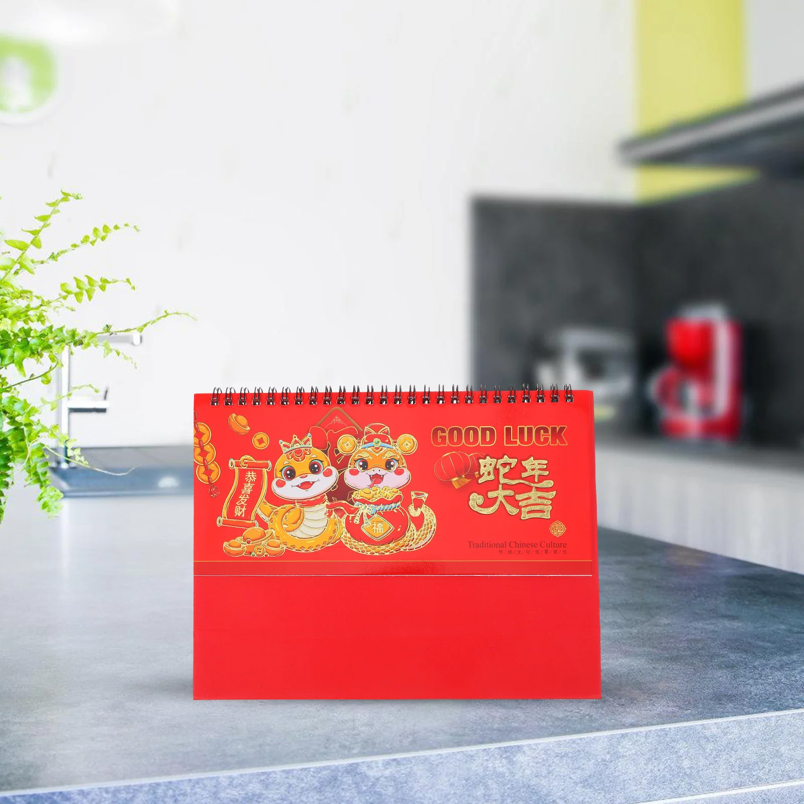 2025 Chinese Lunar Year Desk Calendar Yearly Planner Traditional Design Monthly Schedule Elegant Decorative Gift