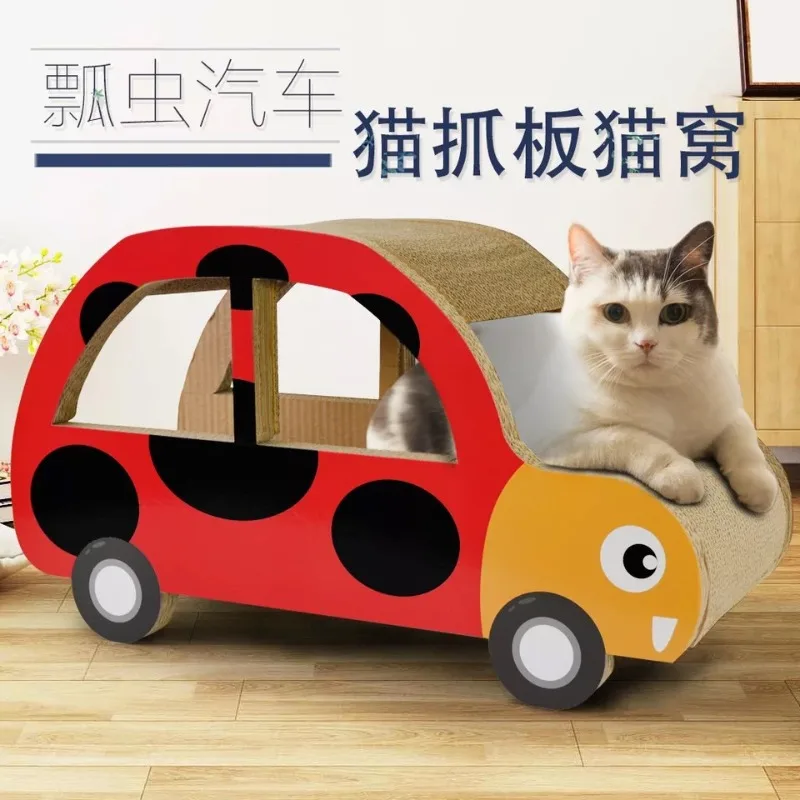 

New Interactive Corrugated Paper Cat Scratcher Toy Car Shape Cat Tree with Grinding Claw for Cats pet toys