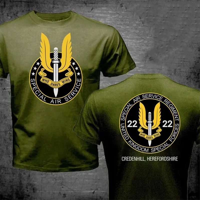 SAS Special Air Service Who Dares Wins T Shirt Men UK British Special Forces Military Army T-Shirt Trend Tops Tee Shirt Camiseta