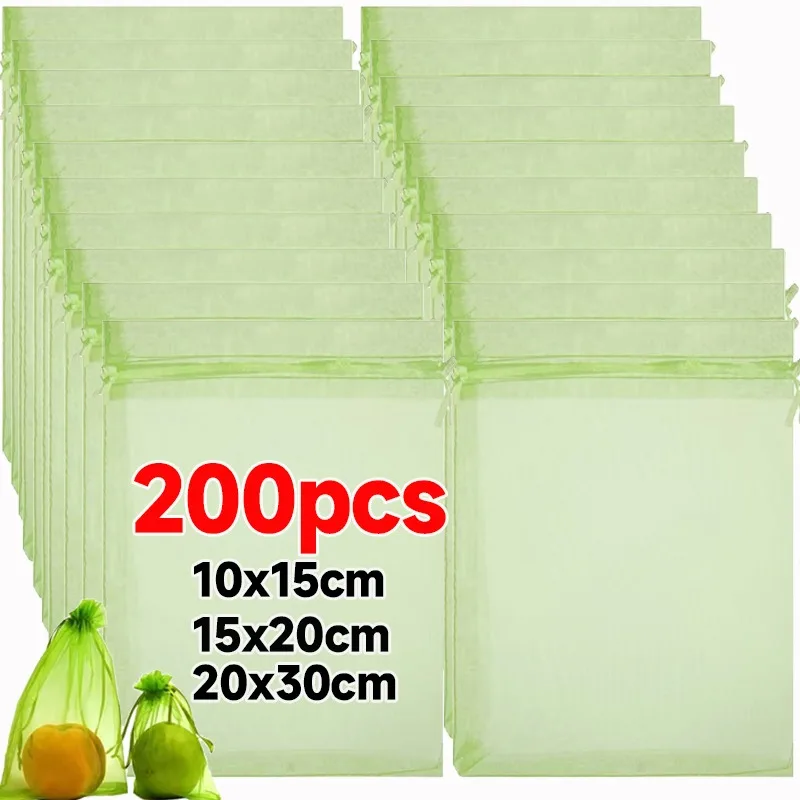 

Grape Protection Bag with Drawstring Anti-Birds Plant Mesh Netting Cover Bags Reusable Fruit Flower Vegetables Cover Garden Tool