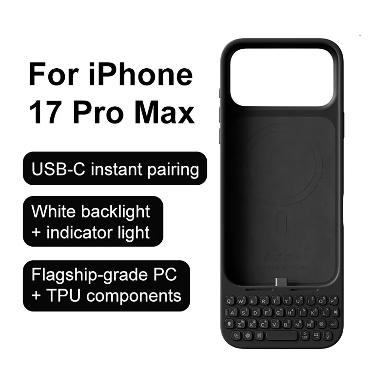 MetaKey All-in-one with Night light Mobile Keyboard Phone Case For IPhone 17 Pro Max For Magsafe Magnetic Charge Protector Cover