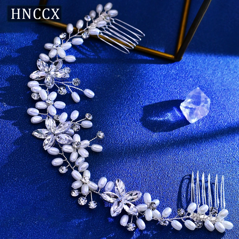 HNCCX Rhinestone Pearl Both Sides Hair Comb Bridal Wedding Accessories Bridesmaids Side Comb Hair Piece Girls Headwear CP128