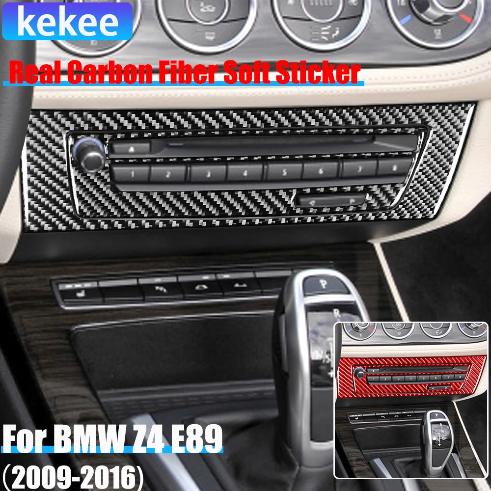 

Автомобильные аксессуары из настоящего углеродного волокна, радио CD-плеер B, мягкая наклейка для BMW Z4 E89 2009 2010 2011 2012 2013 2014 2015 2016