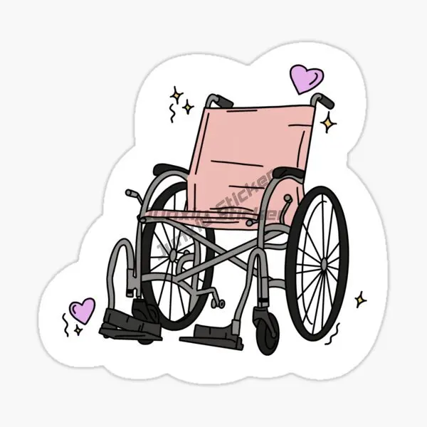 Creative Disabled Wheelchair Handicap Waterproof Accessories Sticker for Decorate Window Fridge Wall Room Car Off-road Decal