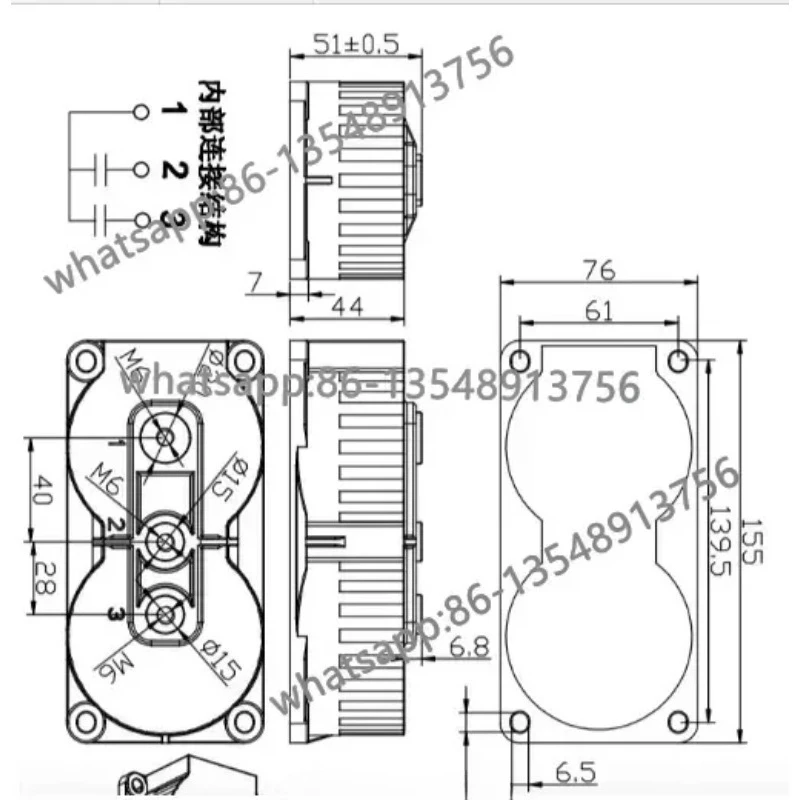 

MKPH-R Capacitor 2 * 0.8UF 2000V DC Induction Cooker Capacitor 15KW Factory Direct Sales