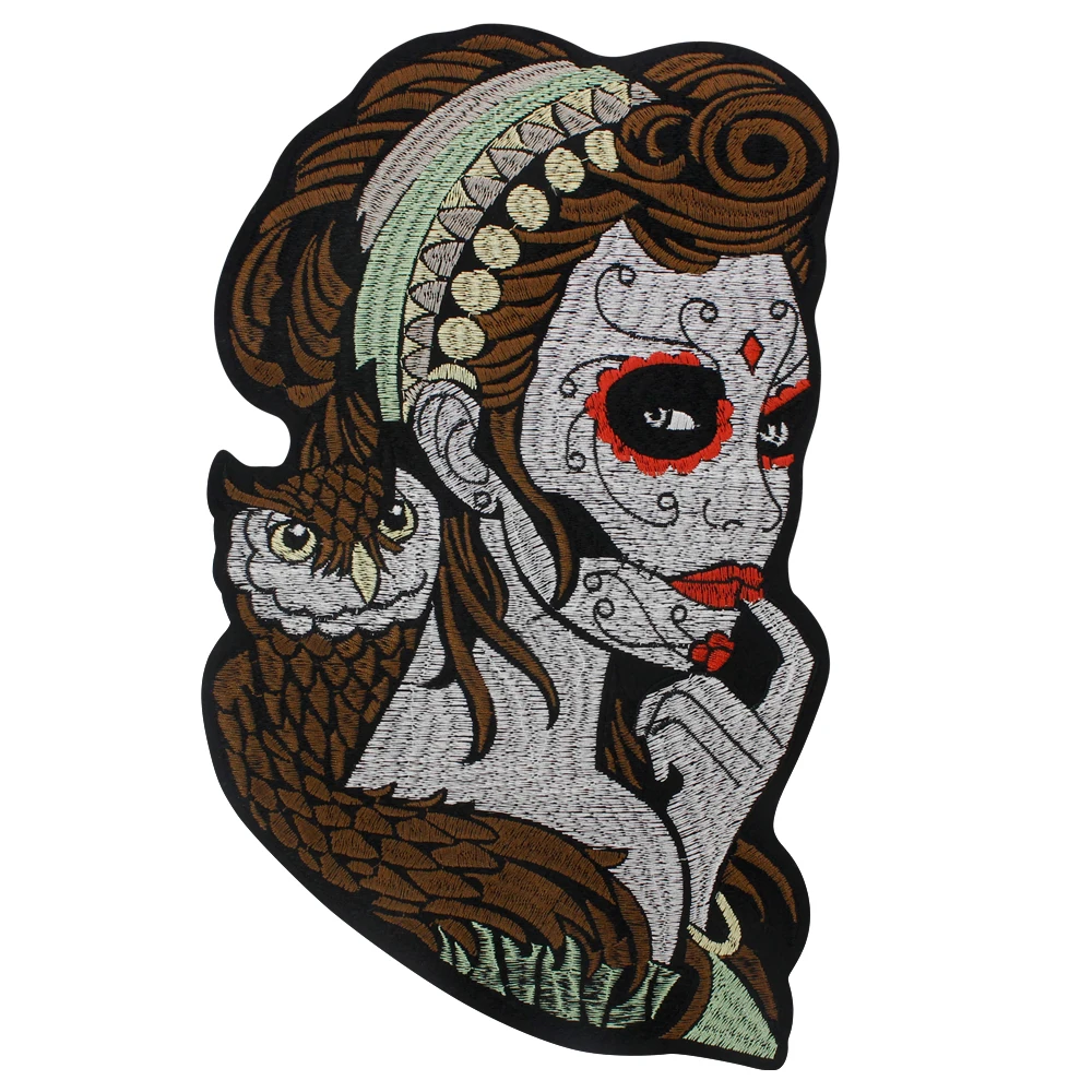 بقع قماش مطرزة للنساء ، فتاة جميلة ، الجمال وإصلاح البومة ، بقع حرفية ، خياطة مكواة ، شعار #2