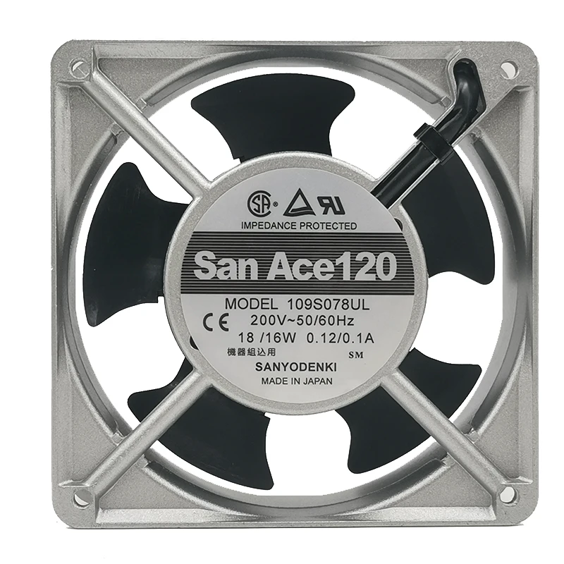 New 109S078UL 200V 50/60hz 0.12/0.1a 12038 120*120*38mm aluminum frame equipment fan