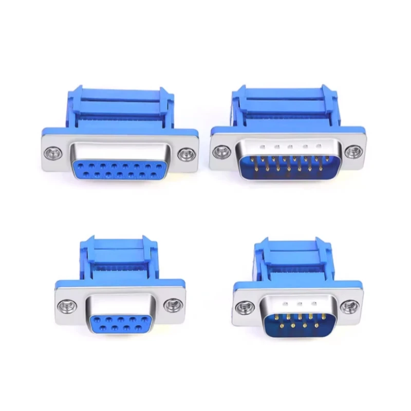 5pcs D-SUB IDC Connector 9 15 25 37 Pin Male Female Shielding Cover Adapter For Flat Cable DB9 DB15 DB25 DB37 9P 15P 25P 37P