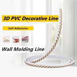 Línea de moldura de PVC 3D, autoadhesiva decorativa, línea suave, base de techo, tira de decoración de huecos, línea de moldura de pared de fondo, pegatina 3D