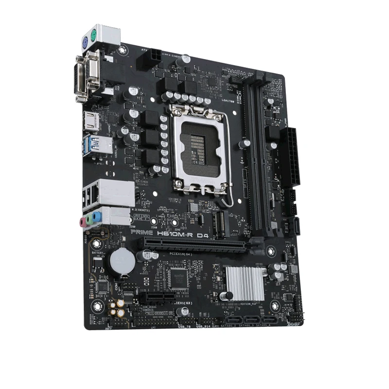 Placas-mãe usadas para PRIME H610M-R D4, LGA 1700, DDR4, 64GB, M-ATX para Intel H610 Desktop Mainboard, SATA III, USB 3.0