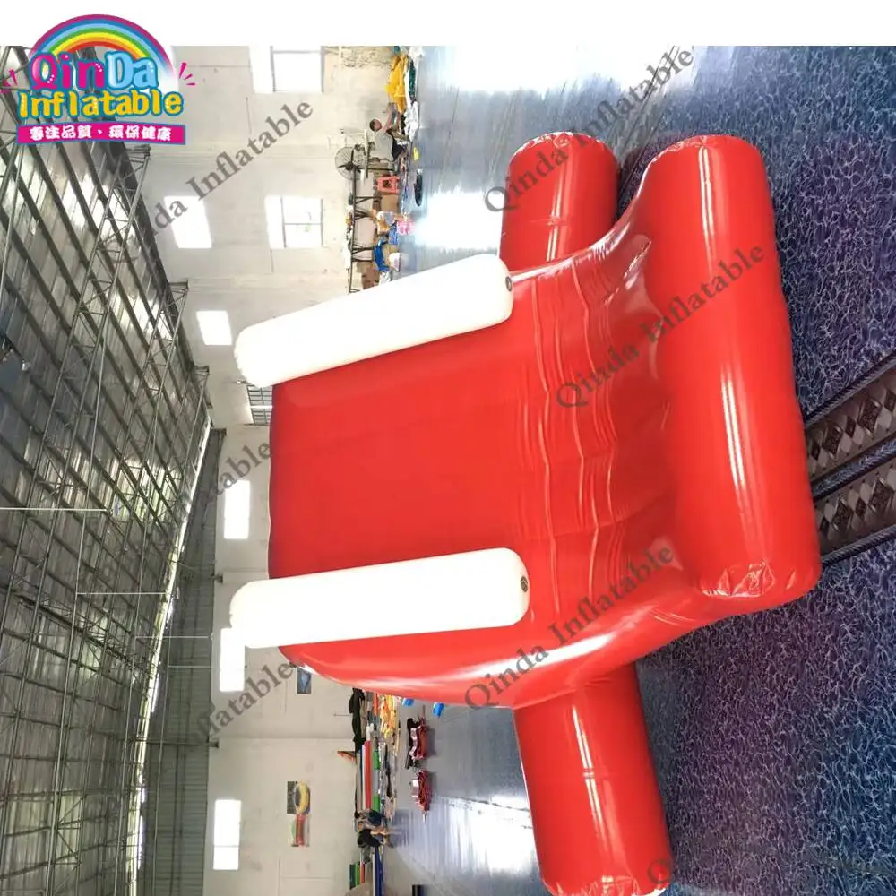 Scivolo d'acqua gonfiabile Ice Tower, piccolo iceberg, isola gonfiabile galleggiante estiva per piscina