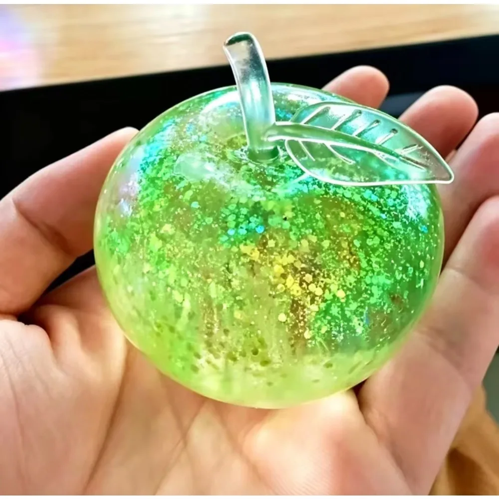 Squishy Pink Blue Green Apple Soft Fidget Sensory Toy for ADHD Autism Slow Rebound Squeeze Toy for Adults Christmas Gifts
