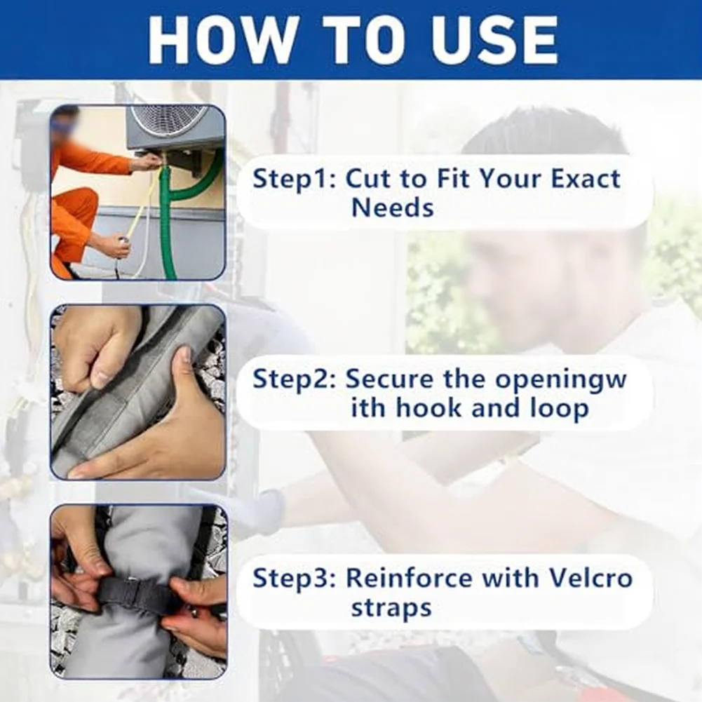 Flexible Pipe Insulation Cover for Air Conditioning Hoses and Water Pipes All Weather Protection No Tools Needed