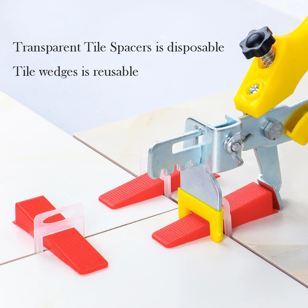 100PCS Ceramic Tile Leveling System Clips Spacers Straps Kit Set For Tile Laying Floor Wall Construction Tools Building