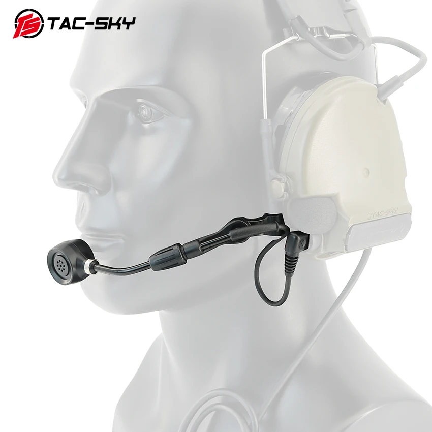 TS TAC-SKY auriculares tácticos micrófono COMTA de 2 pines Compatible con Peltor Comta Ii III XPI V auriculares de disparo