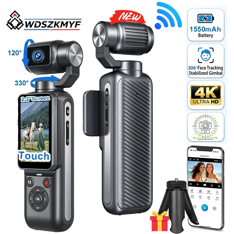 4K UHD Pocket Gimbal Action Camera 2.2