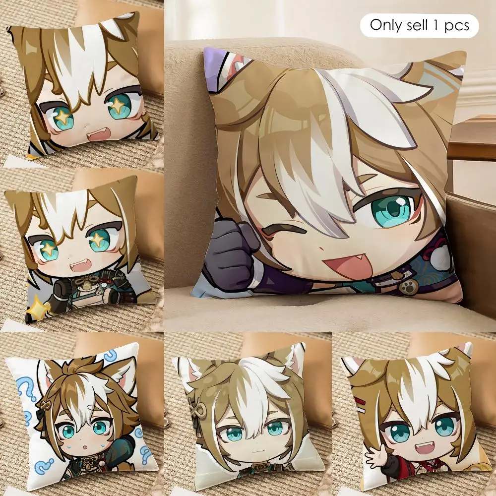 

Милая наволочка Gorou Genshin Impact из шелковистого короткого плюша с невидимой молнией, пылезащитная, для дивана, для домашнего декора